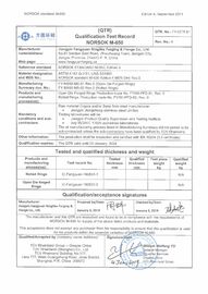 Corpo e chiusura NORSOK M650, PED 2014/68/EU Materiale per la forgiatura delle valvole ASTM F51, ASTM F53
